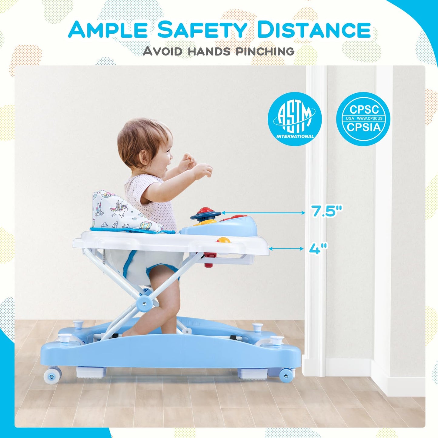 Baby sitting in Goplus 6-in-1 walker rocker mode
