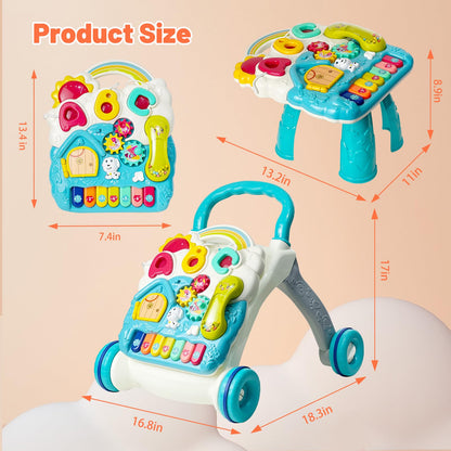Side profile of Cuterabit blue baby walker structure