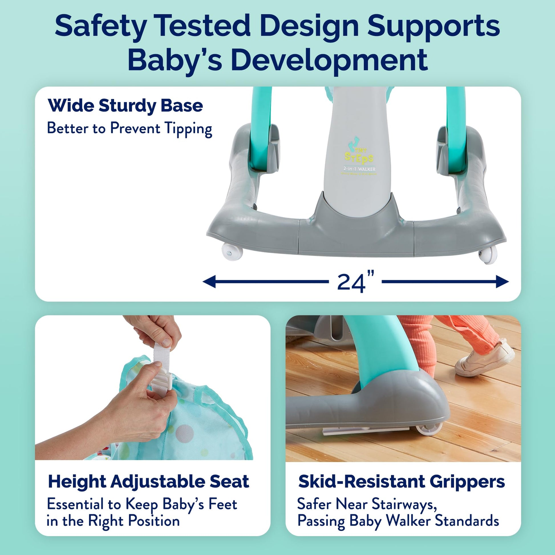 Kolcraft infant walker in walk-behind mode for toddlers