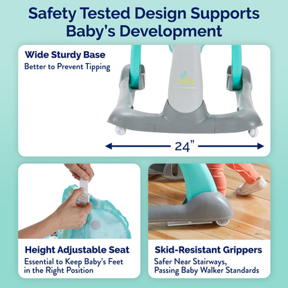 Kolcraft infant walker in walk-behind mode for toddlers