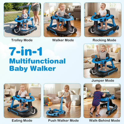Baby Joy foldable baby walker and bouncer combo side view