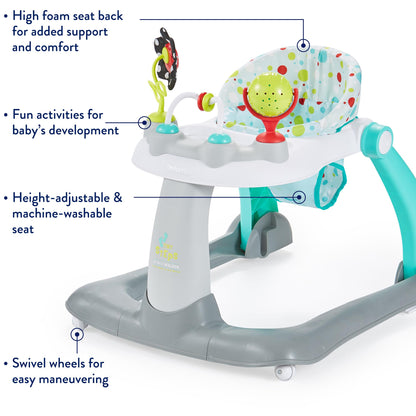 Top view of Kolcraft Tiny Steps activity center tray and toys
