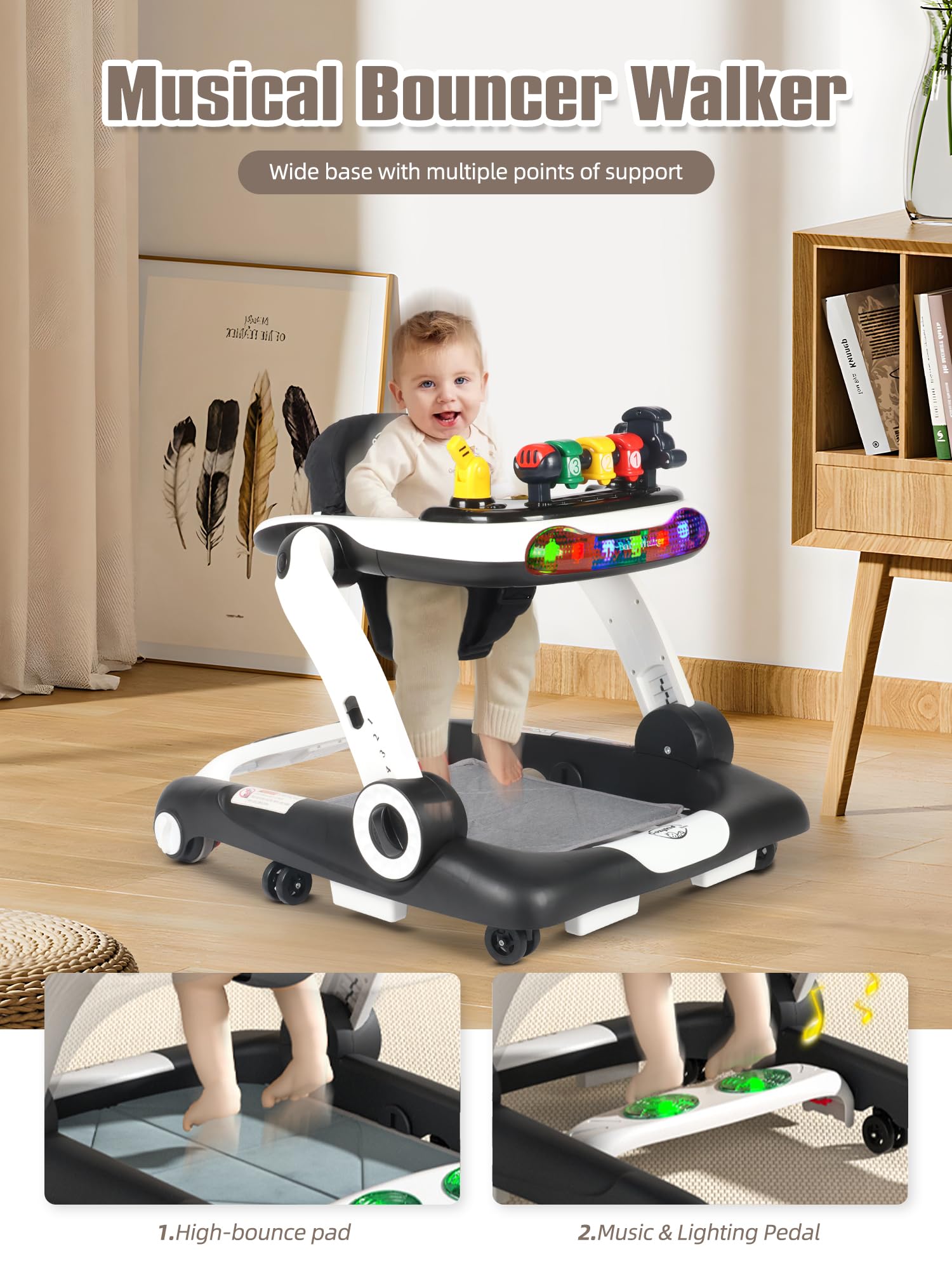 Biusikan baby walker with music and lights activity tray