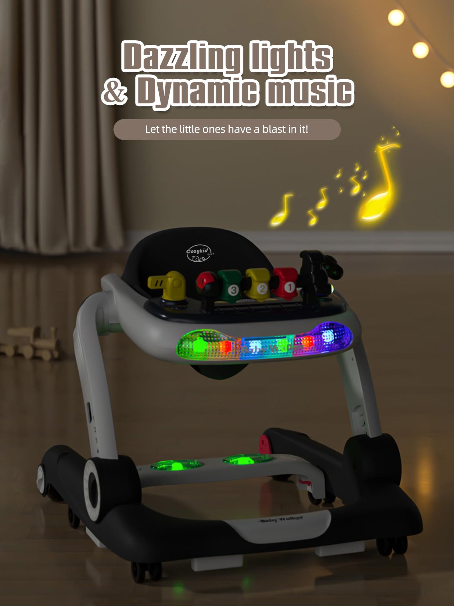 Side profile of Biusikan ergonomic baby walker