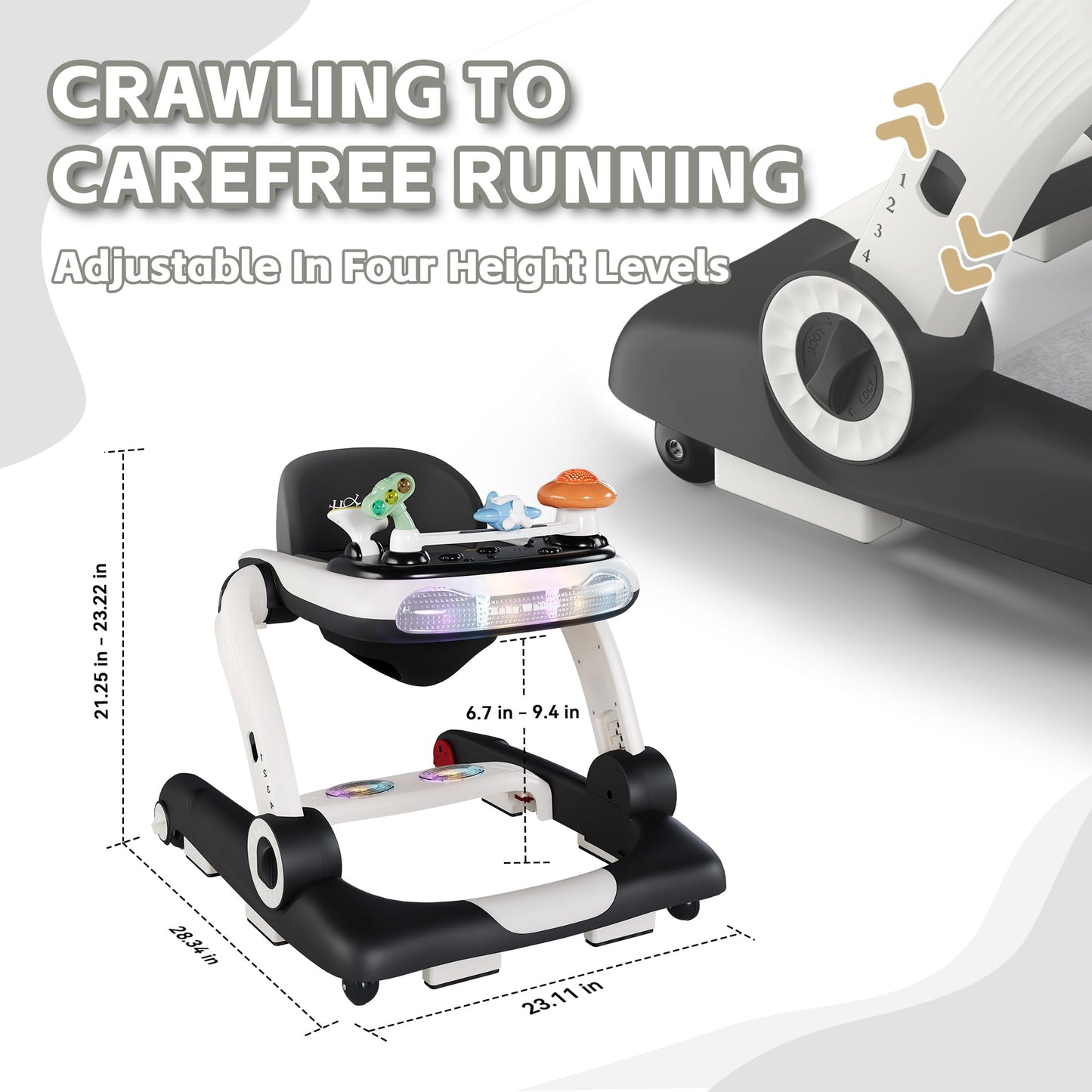 Haweek baby walker with music and toy tray attached