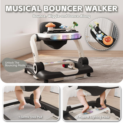 Side profile of Haweek adjustable height baby walker