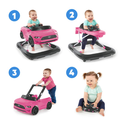 Bright Starts baby walker pink mustang side profile