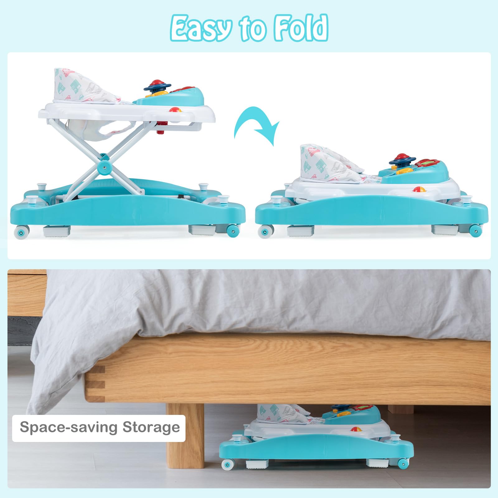 Honey Joy baby walker used as a rocker for infant