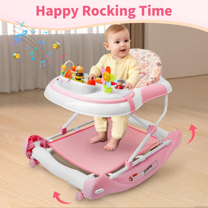 Side view of Lerrutue multi-functional toddler walker