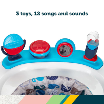 Safety 1st Spotlight Teal baby walker showing toy tray