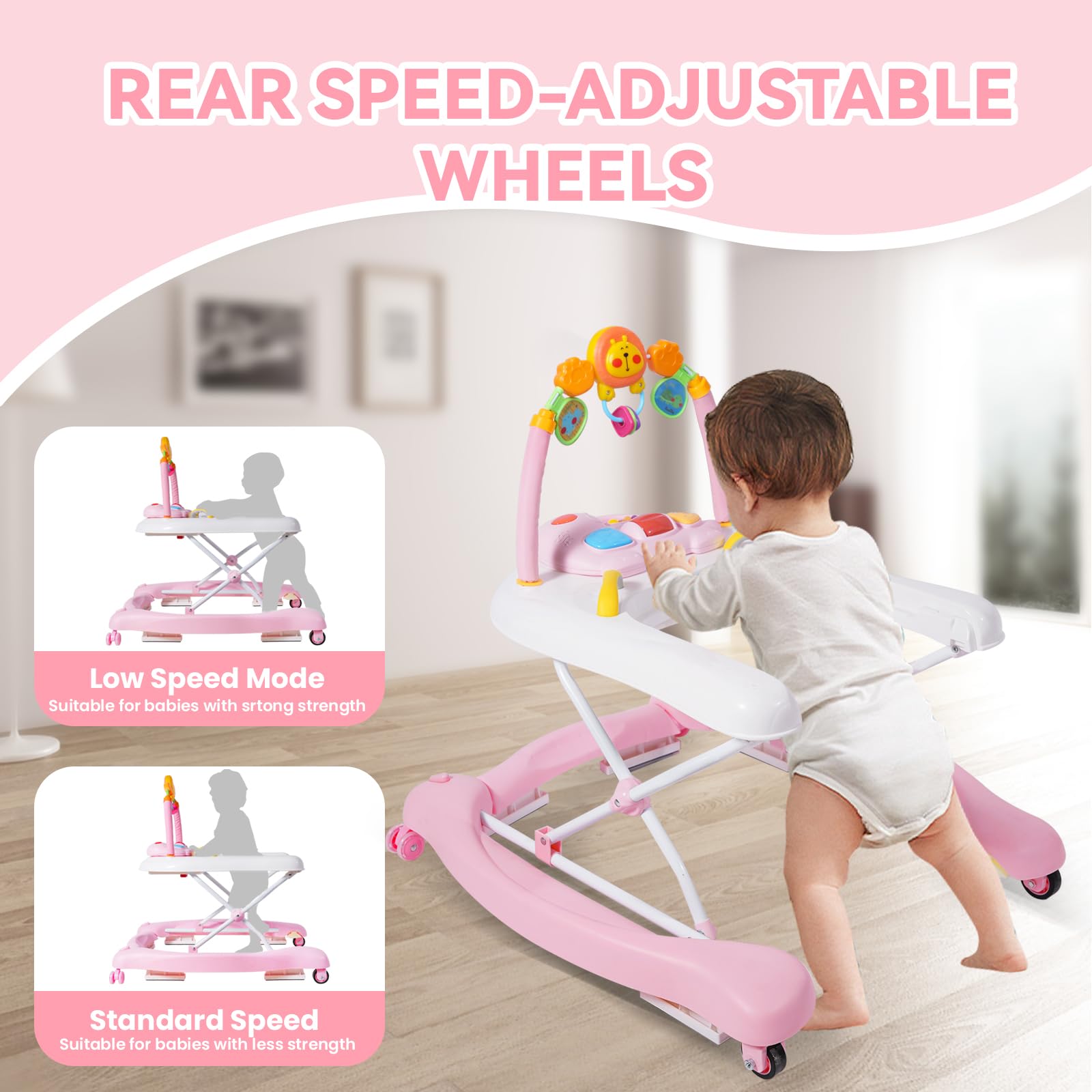 Removable feeding tray on Boyro baby activity walker