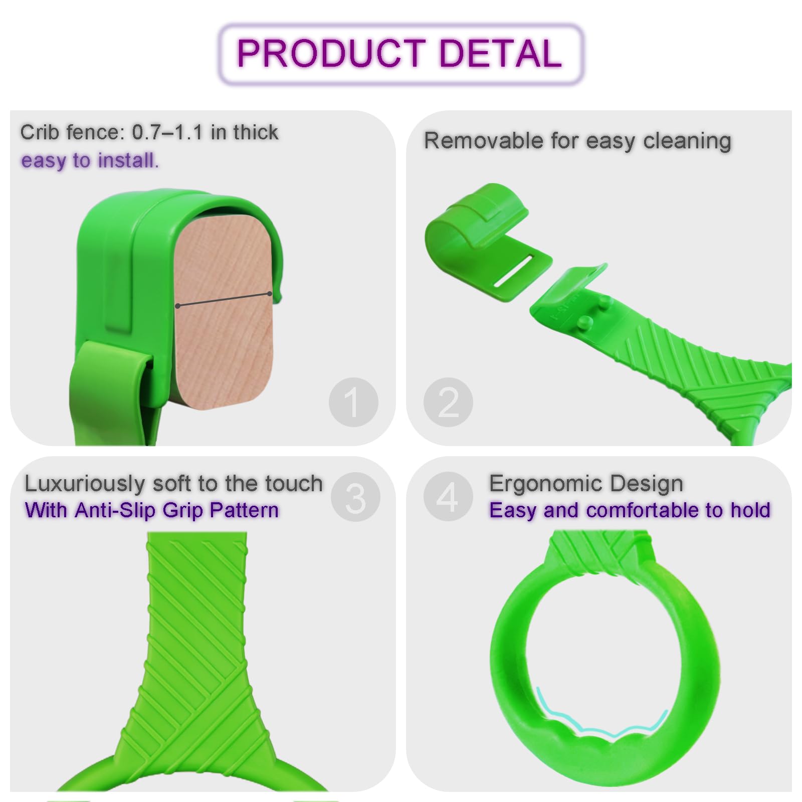 Detailed view of durable plastic baby exercise rings