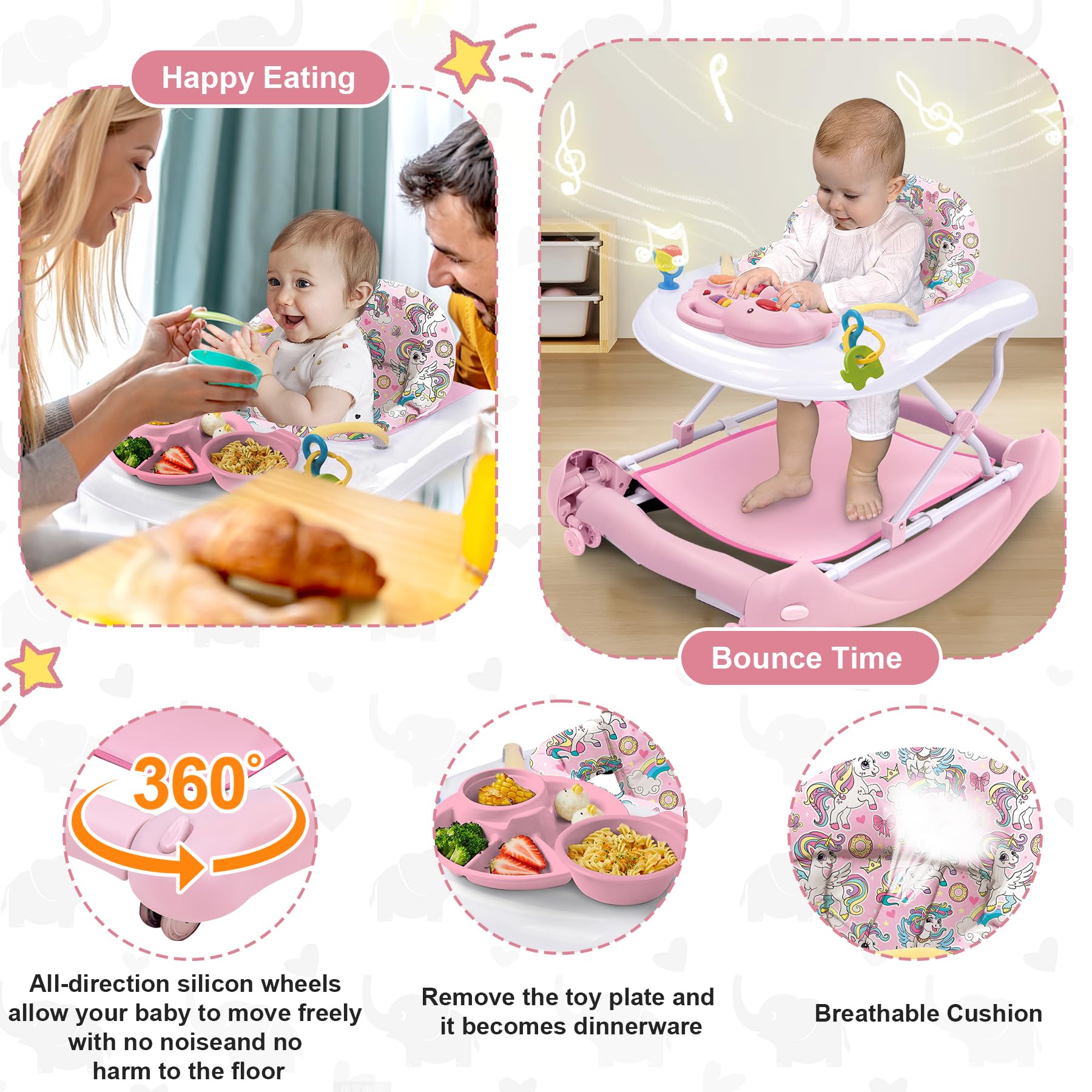 Folded Pawtong 5-in-1 baby activity walker for storage