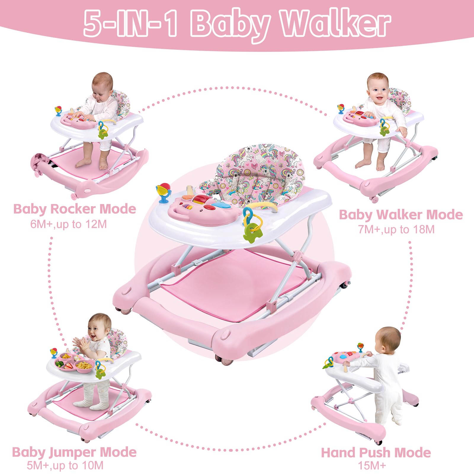 Howeemo activity walker showing musical toy panel details