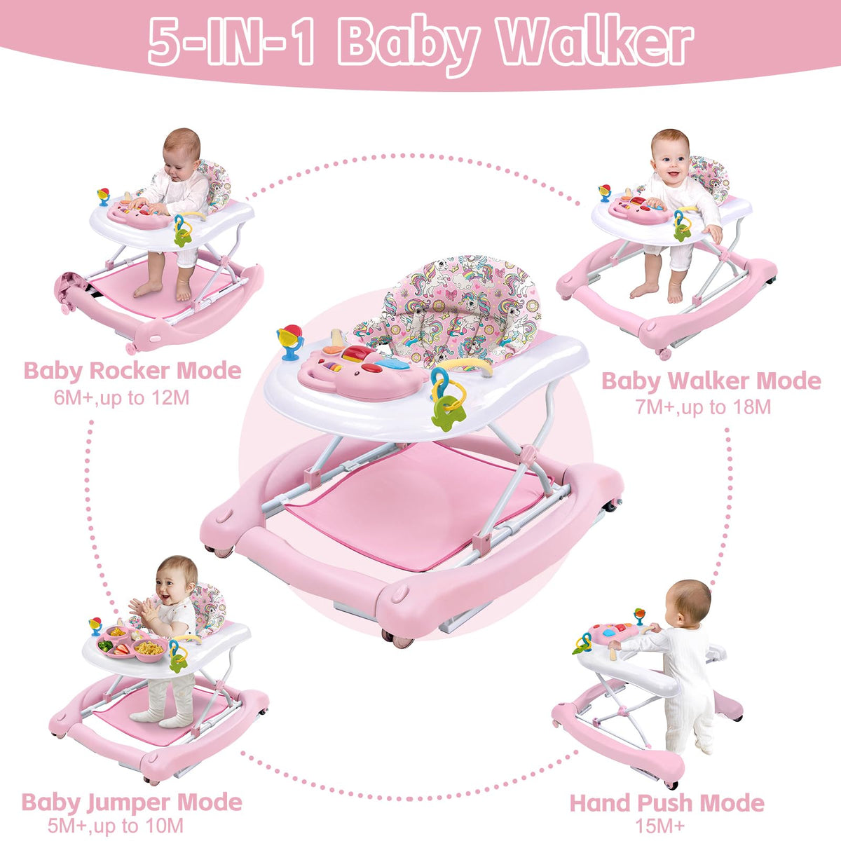 Howeemo activity center showing musical toy tray