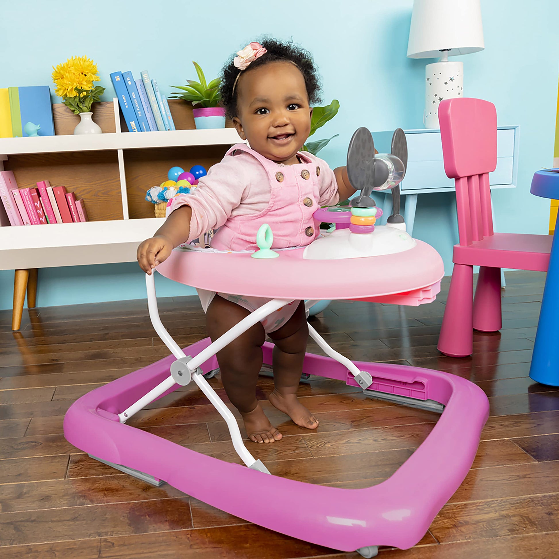 Minnie Mouse baby walker with removable toy station