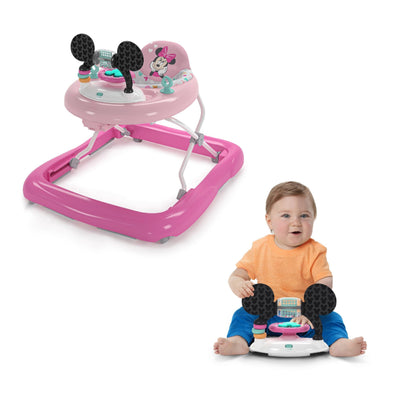 Machine washable seat pad on baby activity walker