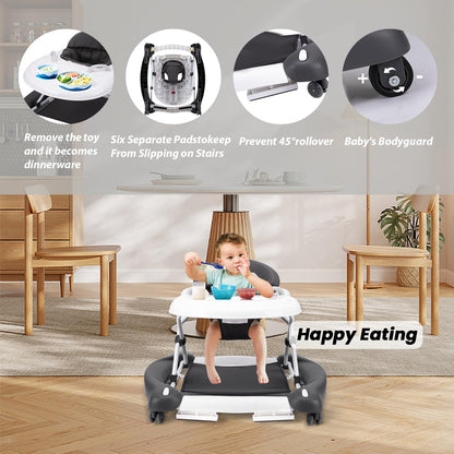 Folded Boyro Baby walker showing compact storage capability
