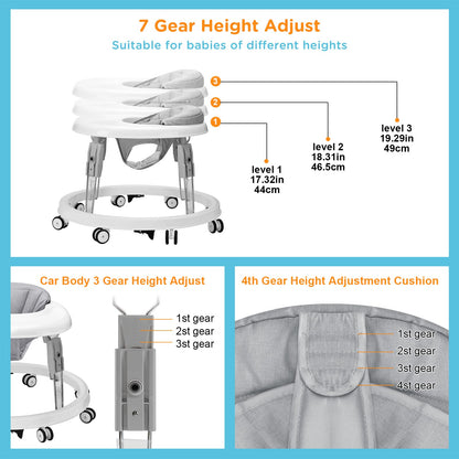 Side view of Wnttmt portable baby walker