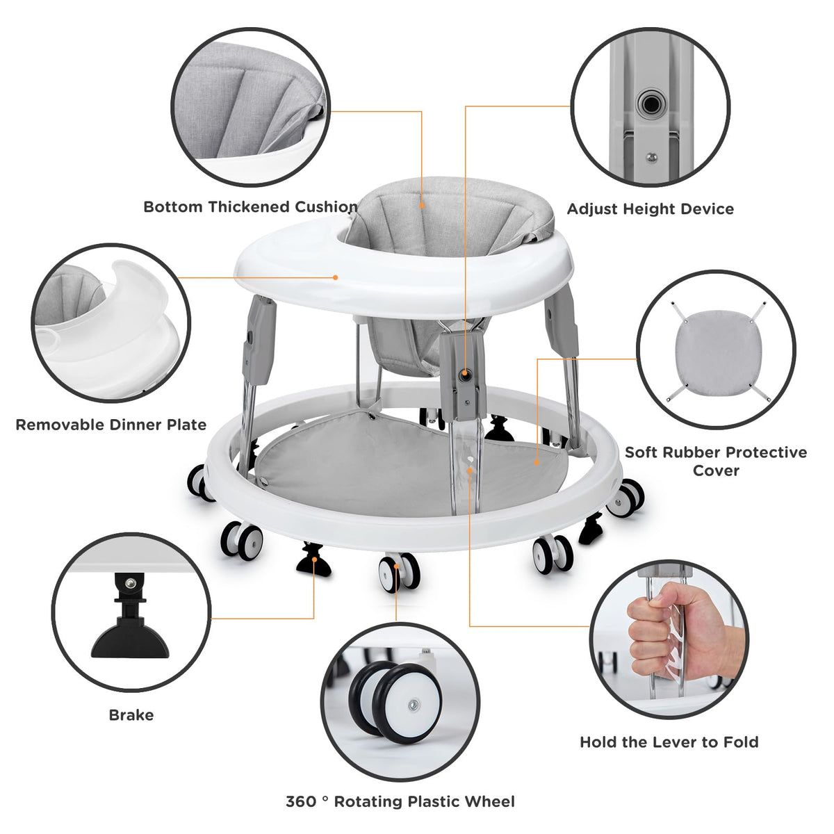 Wnttmt baby walker folded down for compact storage