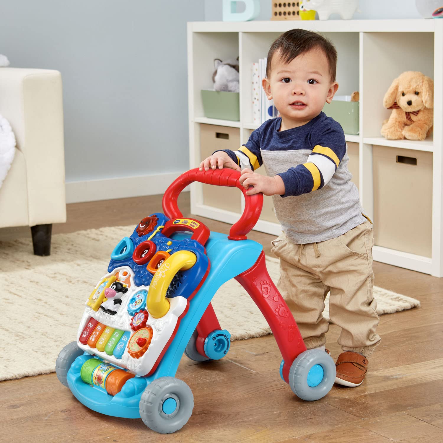 VTech walker side profile showing wheels and structure