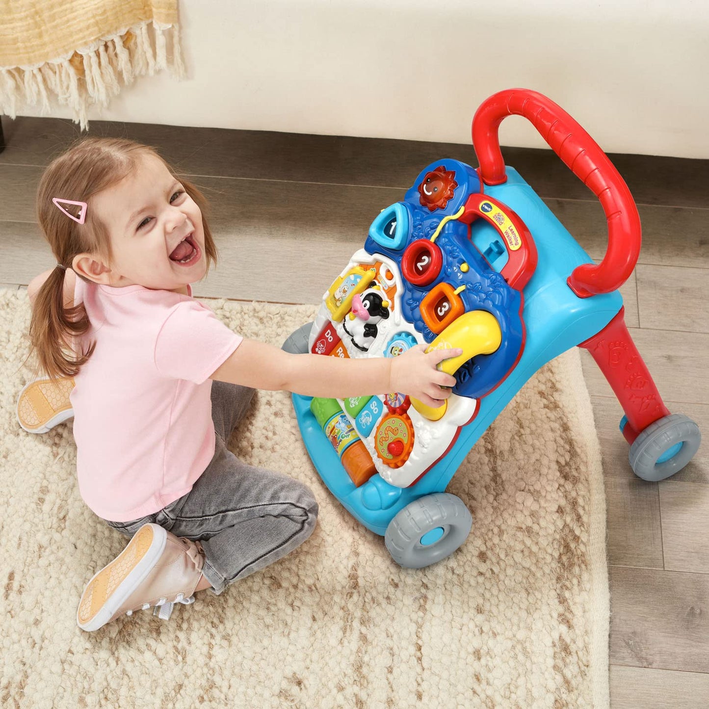 Close up of VTech walker light-up shape sorters