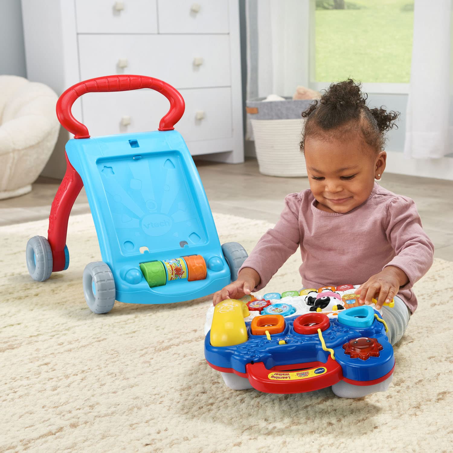 VTech baby walker packaging in blue color