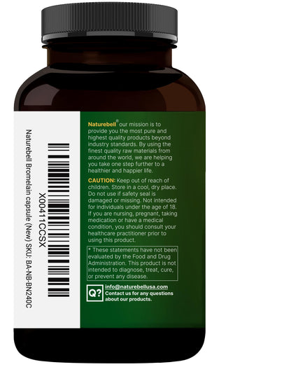 NatureBell Bromelain capsules out of bottle for texture reference