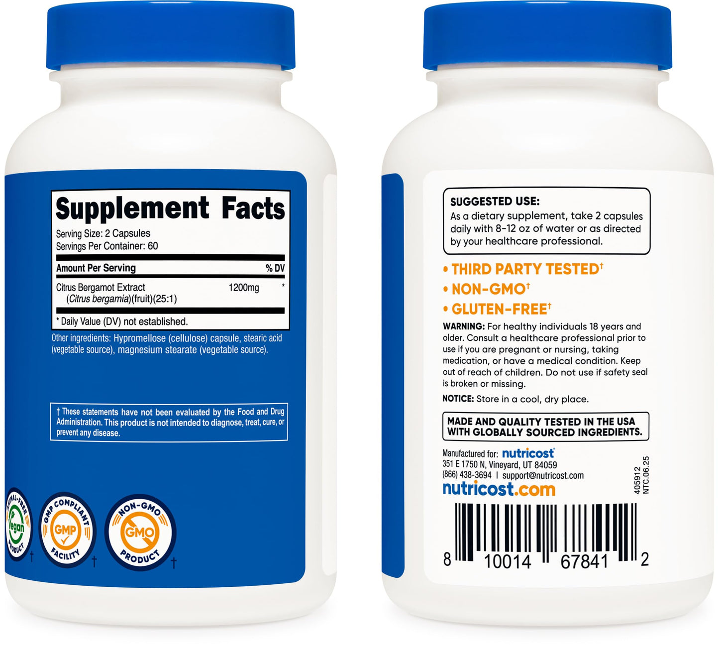 Nutricost imported dietary supplement capsules for natural cholesterol management lifestyle view