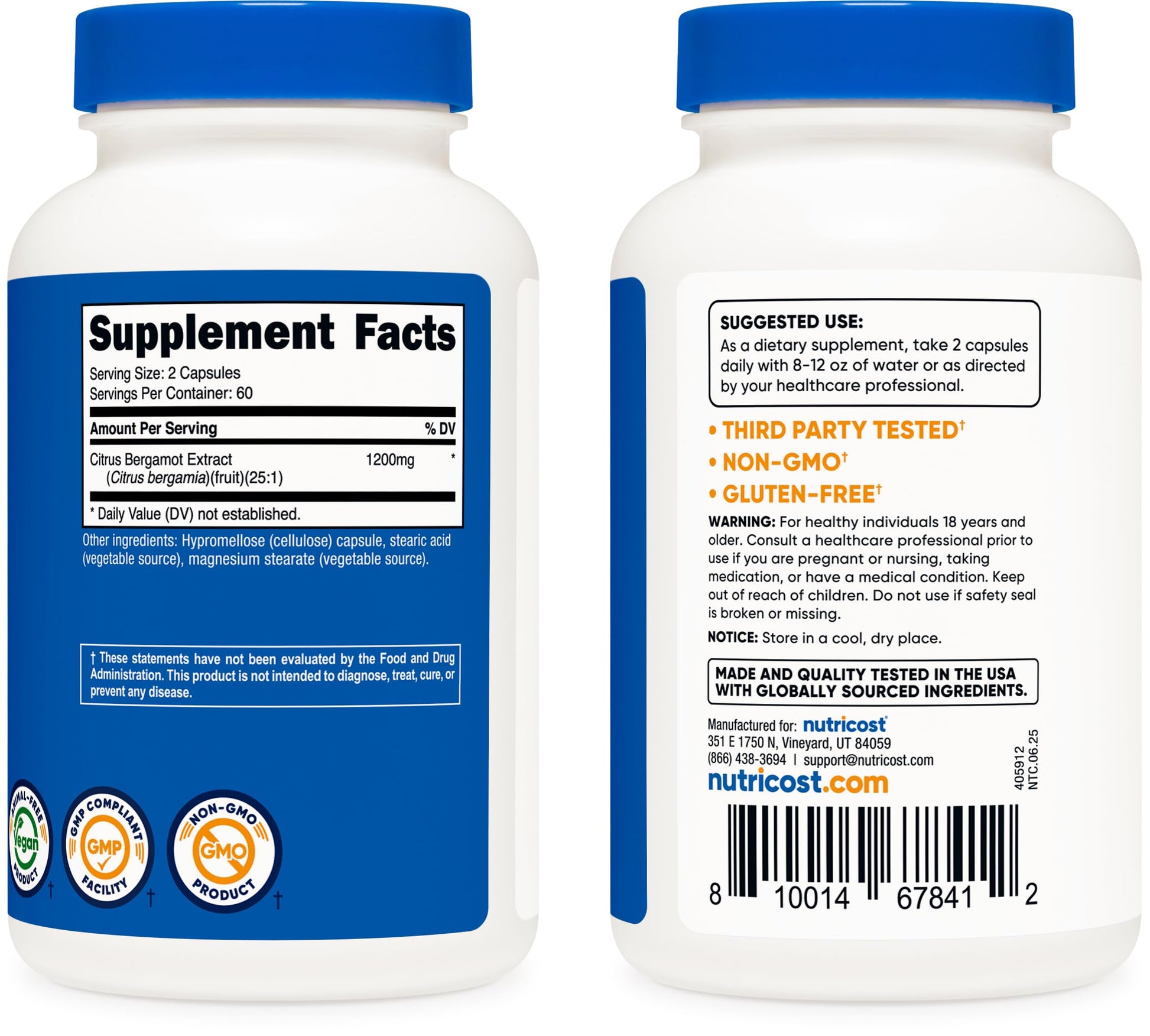 Nutricost imported dietary supplement capsules for natural cholesterol management lifestyle view