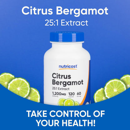 Nutricost plant based bergamot extract 1200mg serving size information back label