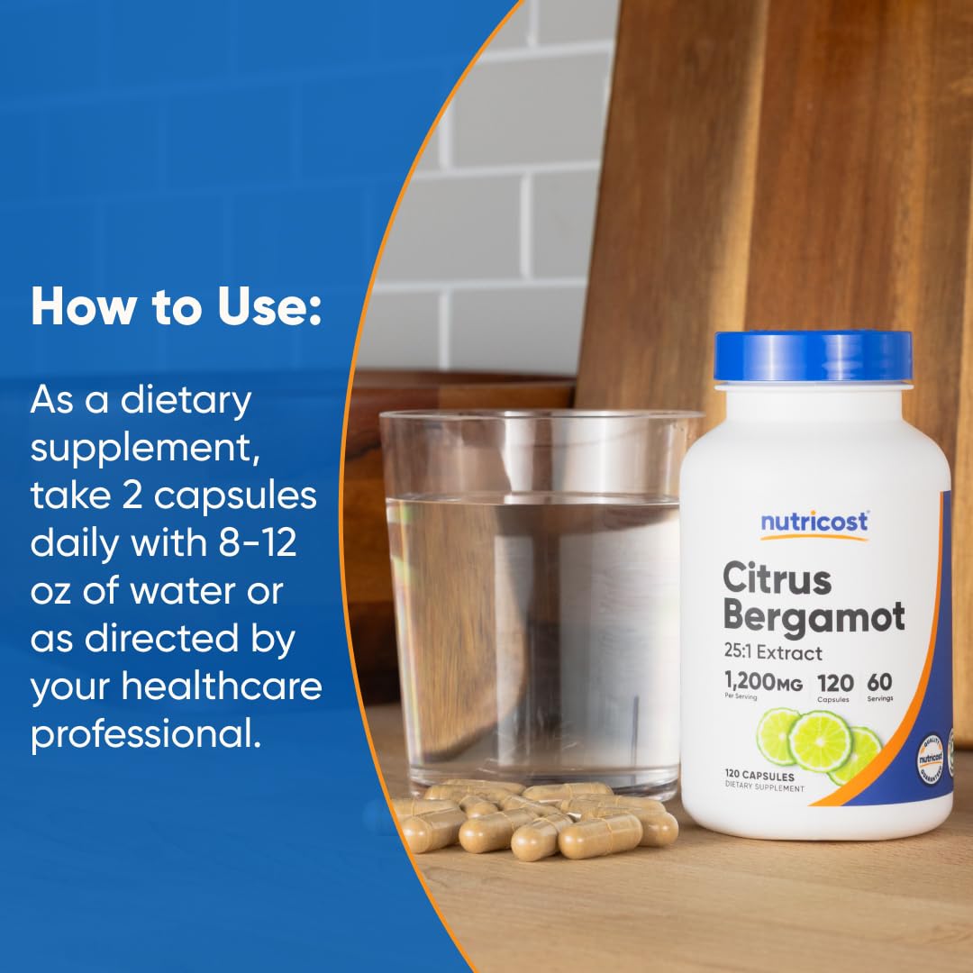 Nutricost premium citrus bergamot dietary supplement 60 servings bottle view
