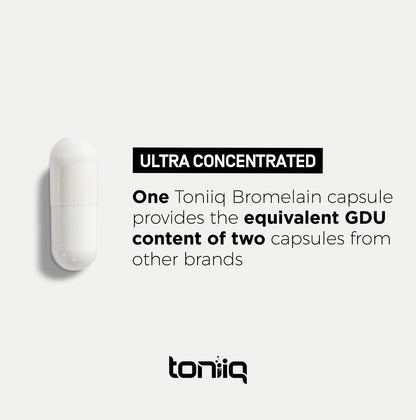 Toniiq 500mg Bromelain capsules natural pineapple extract