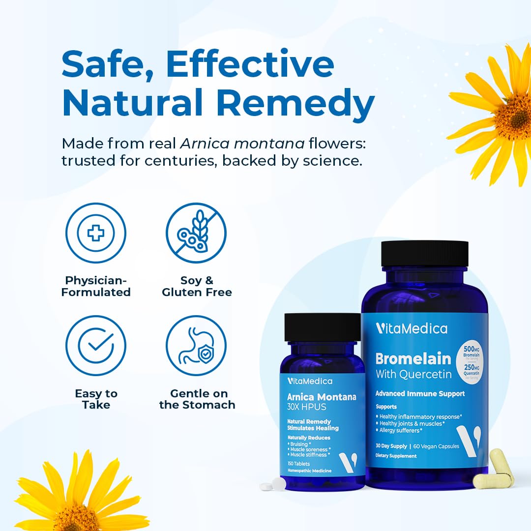 VitaMedica Arnica and Bromelain supplement set for post-surgery