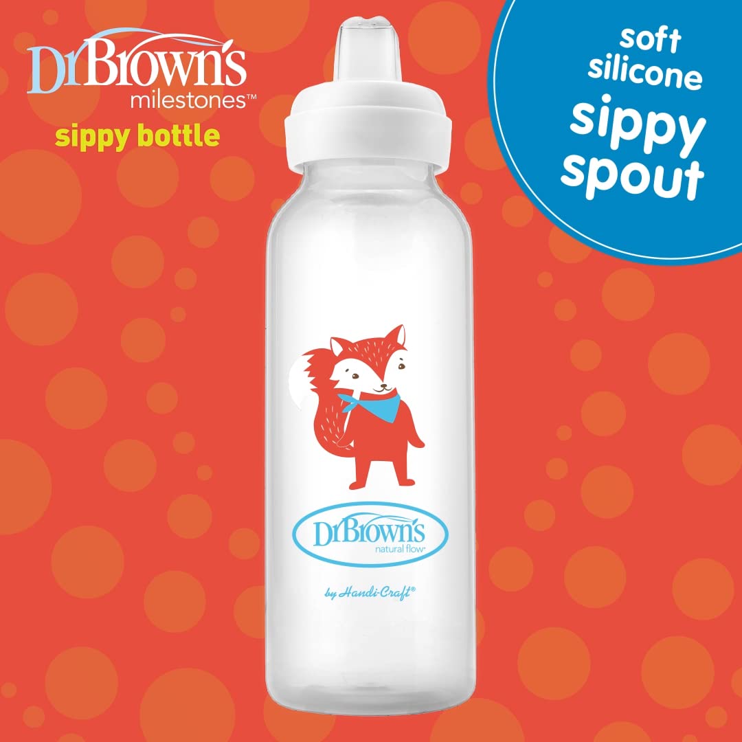 Two pack Dr. Brown's 8 fluid ounce sippy bottles for babies