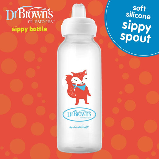Two pack Dr. Brown's 8 fluid ounce sippy bottles for babies