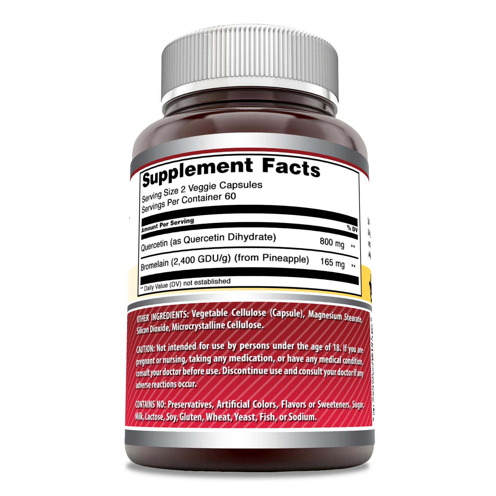 Amazing Nutrition Quercetin supplement bottle side profile