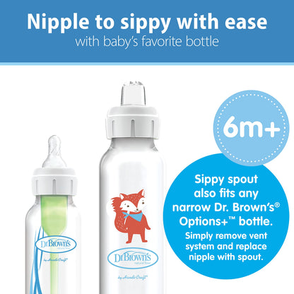 Dr. Brown's Milestones sippy bottle fox design side view