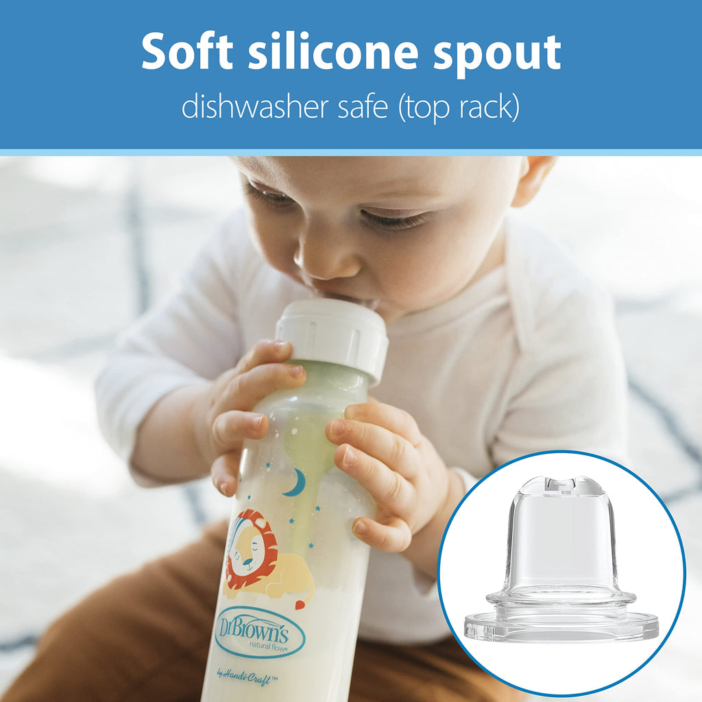 Dr. Brown's Milestones sippy bottle lion design side view