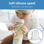 Dr. Brown's Milestones sippy bottle lion design side view