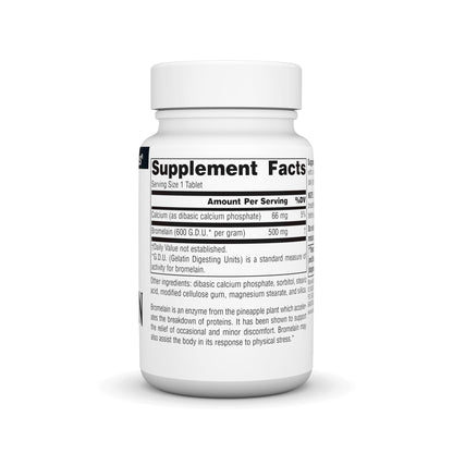 Source Naturals Bromelain 500mg supplement label details