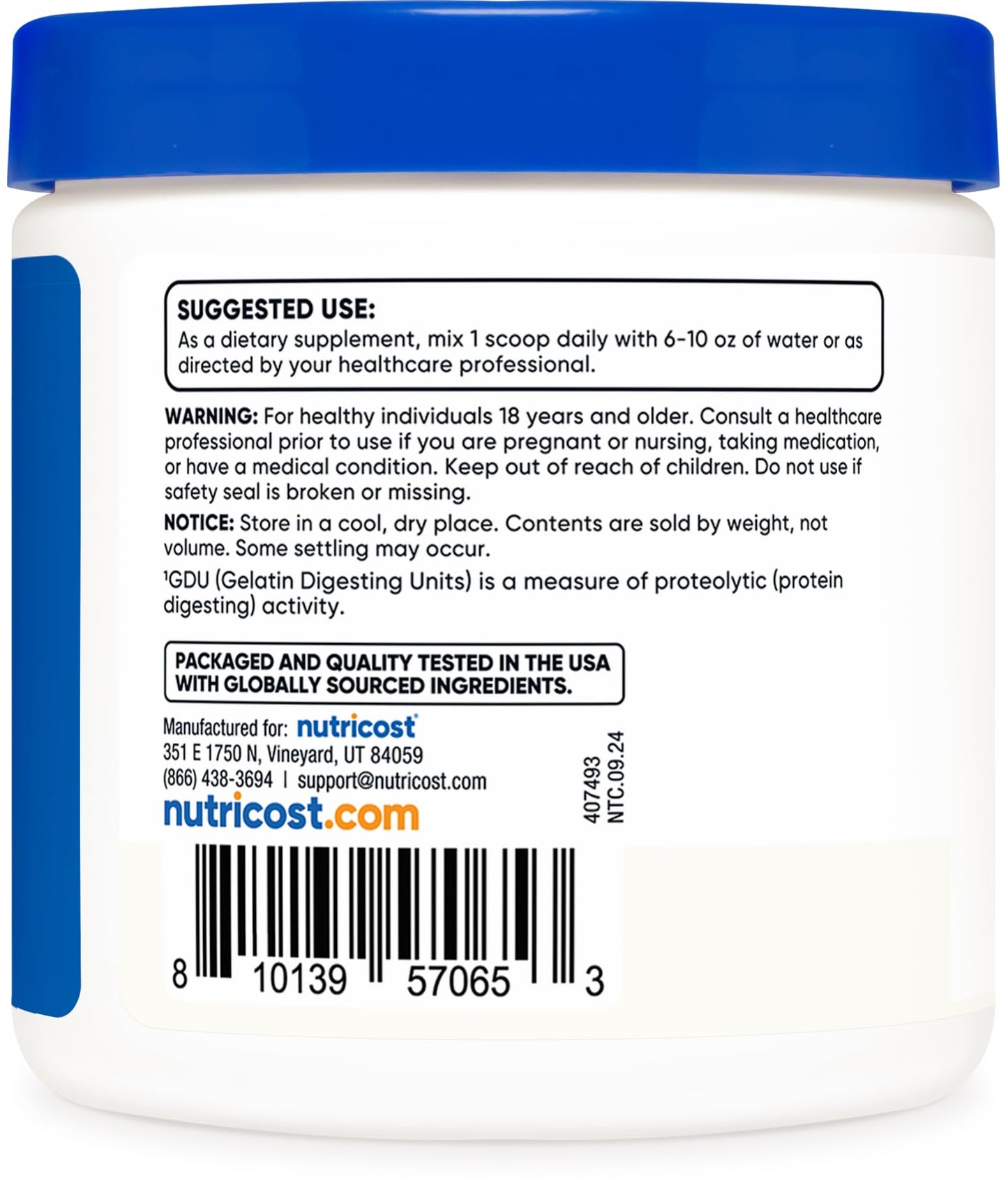 Nutricost Bromelain powder texture for digestive support
