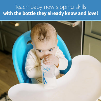 Dr. Brown's sippy spout side view showing 100 percent silicone material