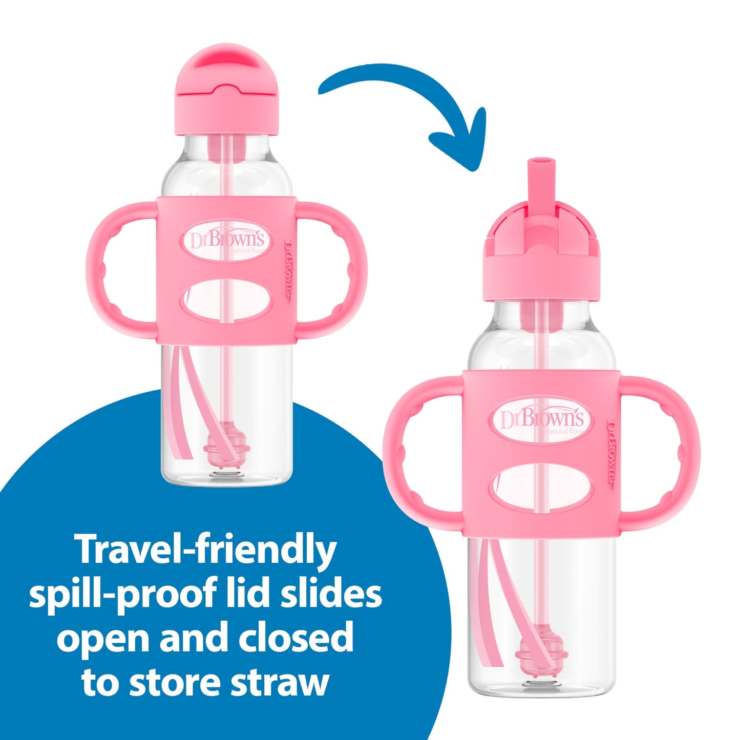 Side profile of Dr. Brown's 8 fluid ounce sippy cup