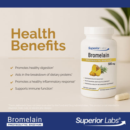 Superior Labs Bromelain supplement facts label