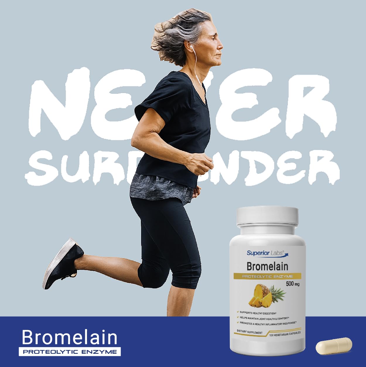 Authentic USA imported Superior Labs Bromelain packaging