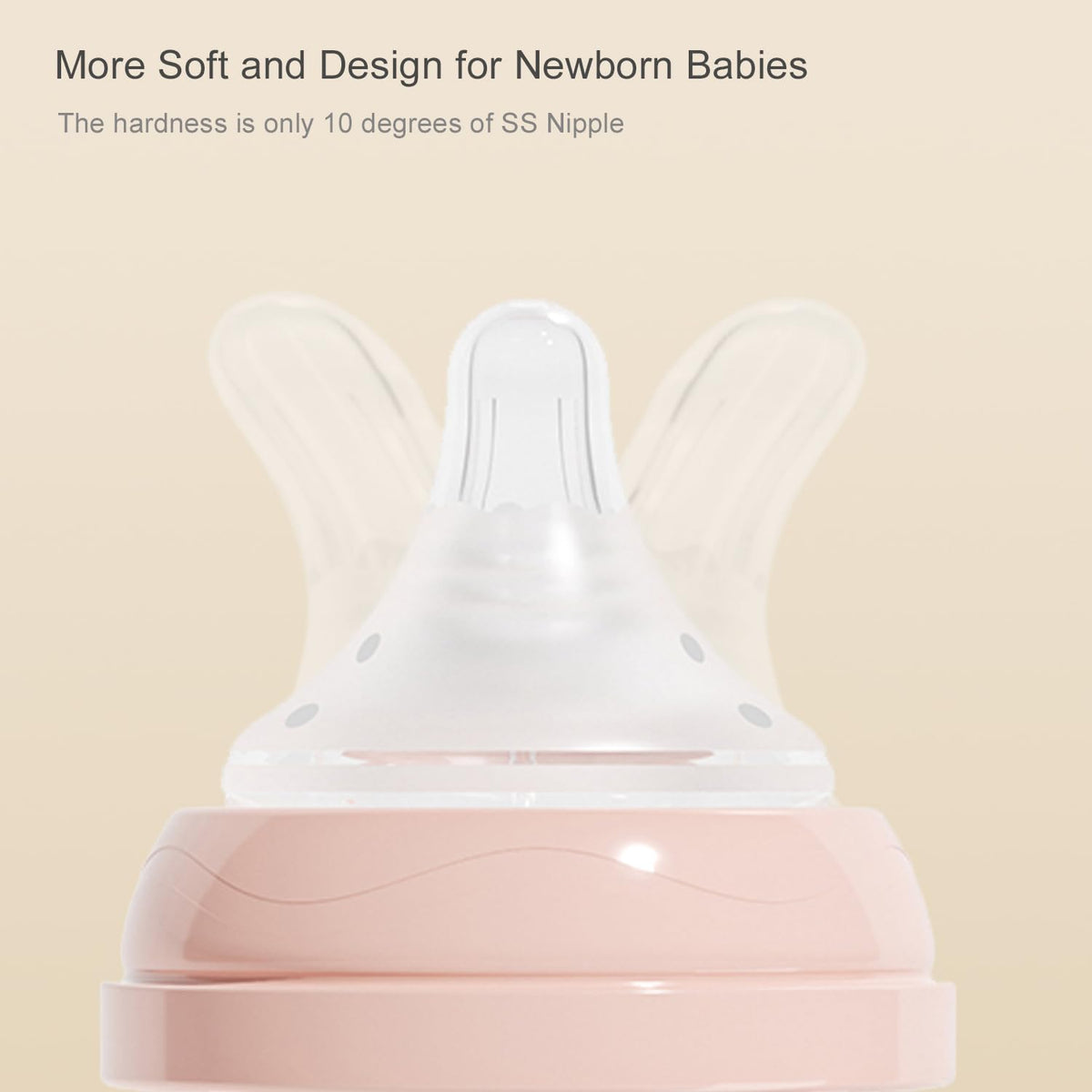 Side profile of Gulicola 5 fluid ounce glass feeding bottle