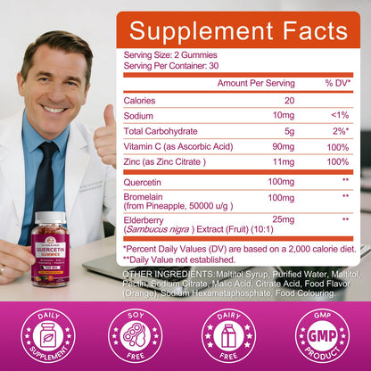 M Inch 2 Pack Quercetin Gummies packaging