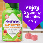 Vitafusion GLP-1 Support multivitamin 90 count bottle ready for daily wellness use.