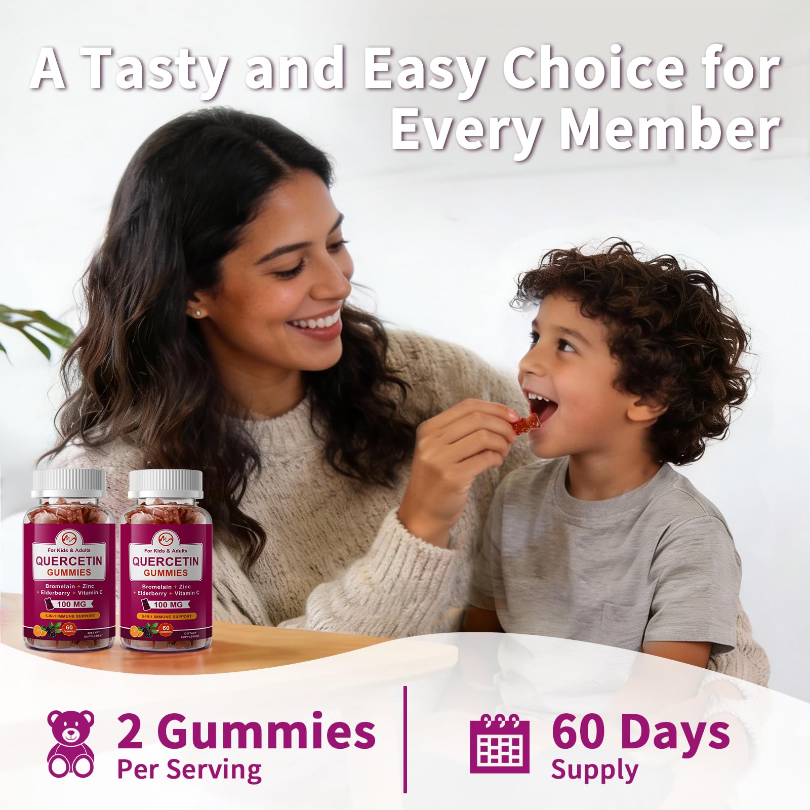 M Inch Quercetin Gummies for immune and allergy support